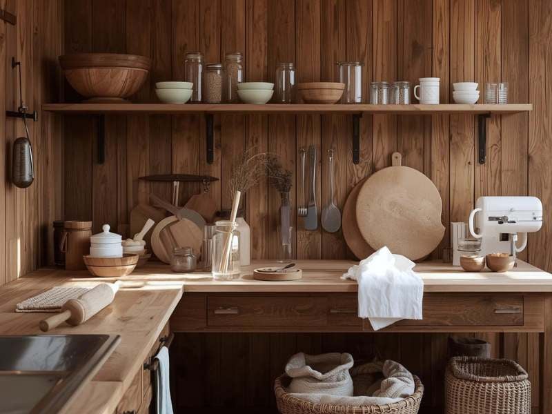 Warm wood natural kitchen