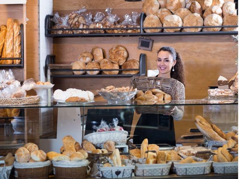 A woman in her bakery