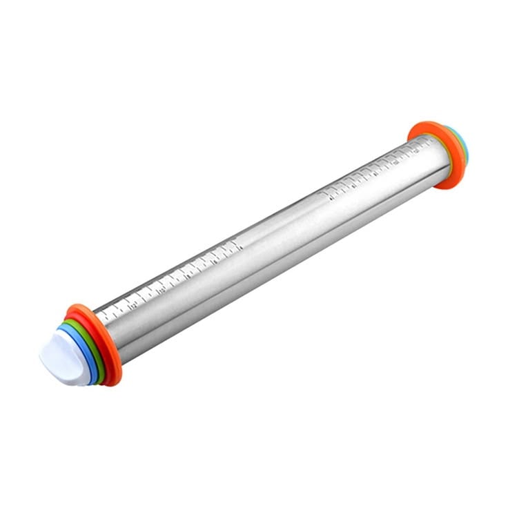 Adjustable Rolling Pin With Thickness Rings