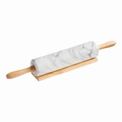 White Small Marble Dough Rolling Pin