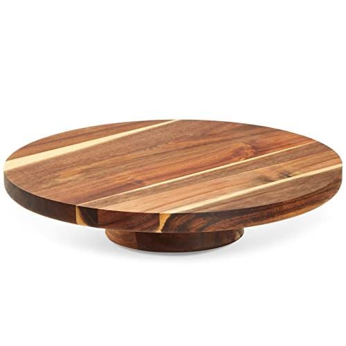 12 Acacia Wood Revolving Cake Stand