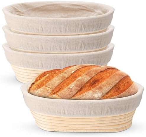 Dimpola Banneton Bread Proofing Basket, 9-Inch Set of Two