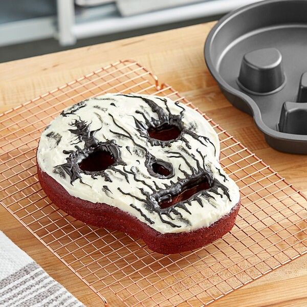 Halloween Baking Cake Pans with Zombie Hands Toppers and Shovel Spoons