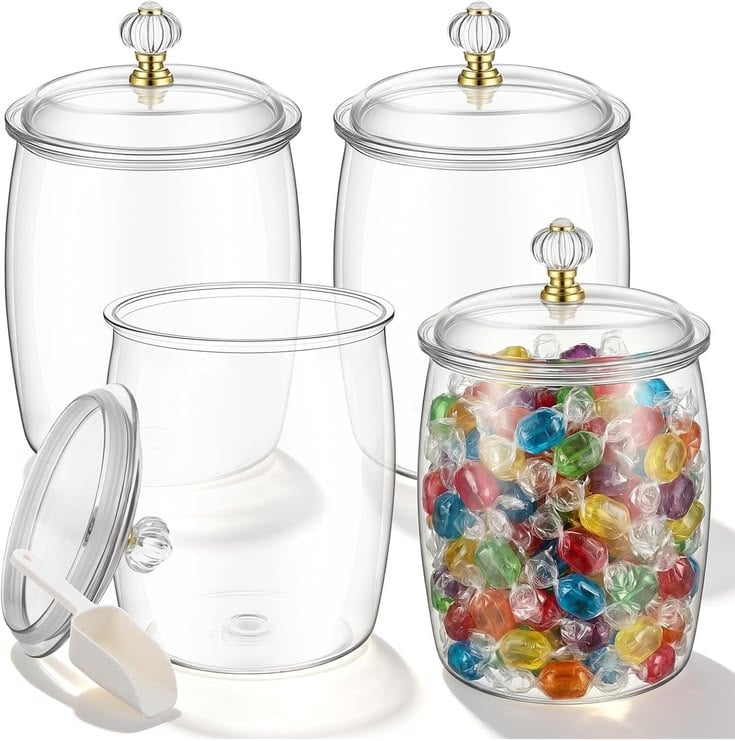 Nuogo 4-Piece Plastic Candy Cookie Jar Set