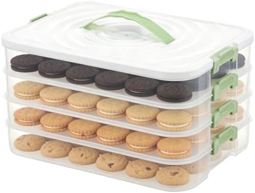 Plastic Cookie Storage Containers, 4-Layer Cookie Carrier