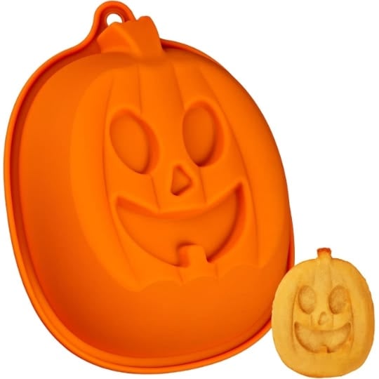 Webake Pumpkin 8-Inch Cake Pan Silicone Jack-O-Lantern Mold